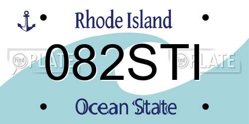 082STI Rhode Island License Plate