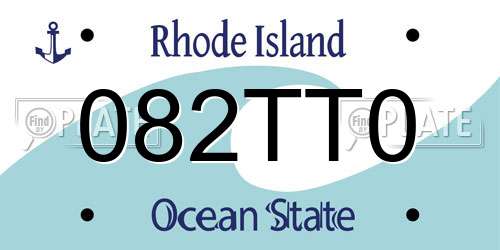 082TT0 Rhode Island License Plate