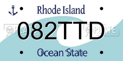 082TTD Rhode Island License Plate