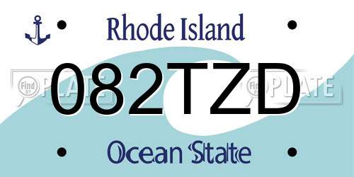 082TZD Rhode Island License Plate