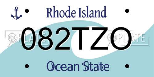 082TZO Rhode Island License Plate