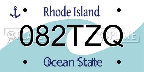 082TZQ Rhode Island License Plate