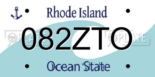 082ZTO Rhode Island License Plate