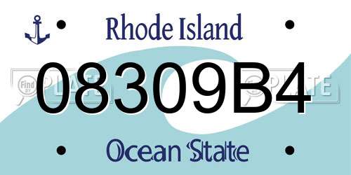 08309B4 Rhode Island License Plate