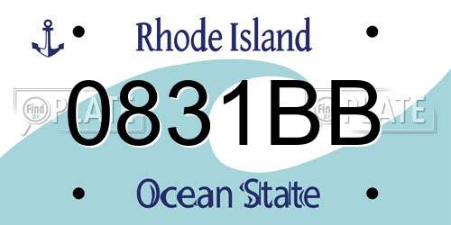 0831BB Rhode Island License Plate