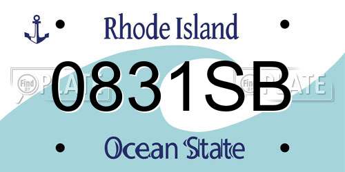 0831SB Rhode Island License Plate