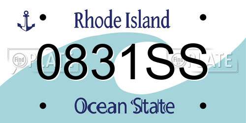 0831SS Rhode Island License Plate