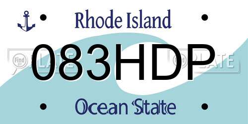 083HDP Rhode Island License Plate