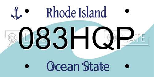 083HQP Rhode Island License Plate