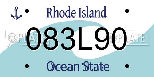 083L90 Rhode Island License Plate