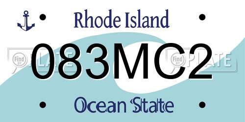 083MC2 Rhode Island License Plate