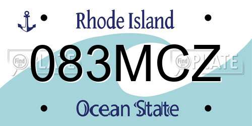 083MCZ Rhode Island License Plate