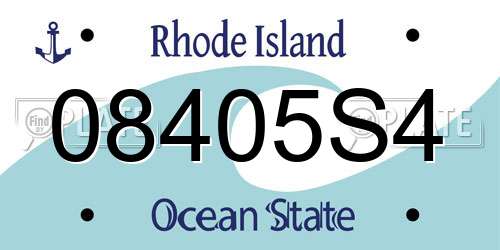 08405S4 Rhode Island License Plate