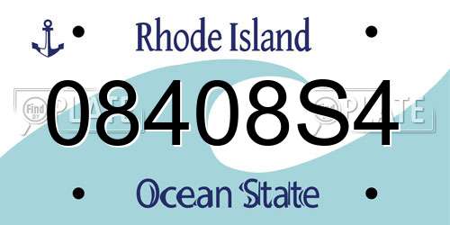 08408S4 Rhode Island License Plate