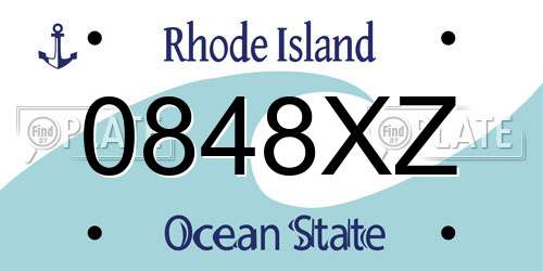 0848XZ Rhode Island License Plate