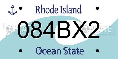 084BX2 Rhode Island License Plate