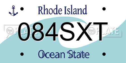 084SXT Rhode Island License Plate