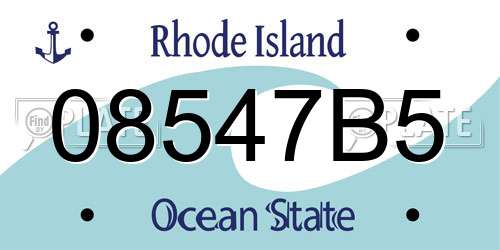 08547B5 Rhode Island License Plate