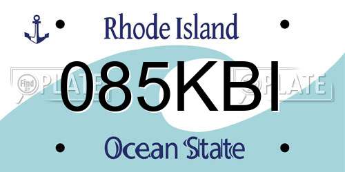 085KBI Rhode Island License Plate