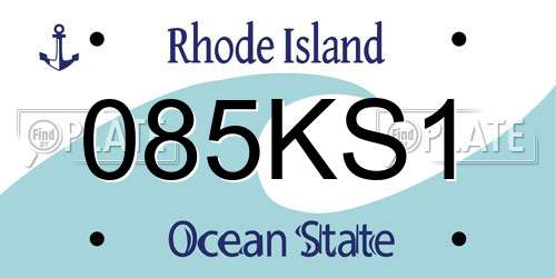085KS1 Rhode Island License Plate