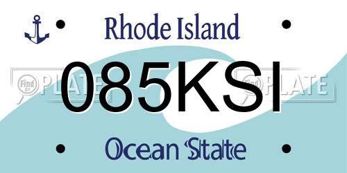 085KSI Rhode Island License Plate
