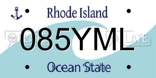085YML Rhode Island License Plate