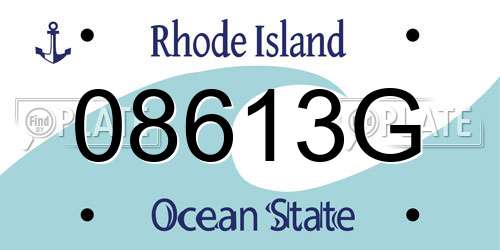 08613G Rhode Island License Plate