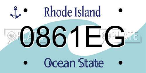 0861EG Rhode Island License Plate