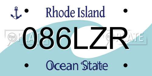 086LZR Rhode Island License Plate