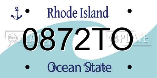 0872TO Rhode Island License Plate
