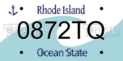 0872TQ Rhode Island License Plate