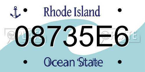 08735E6 Rhode Island License Plate