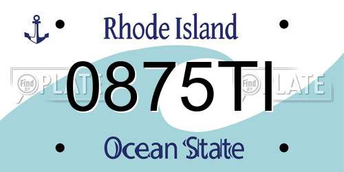 0875TI Rhode Island License Plate