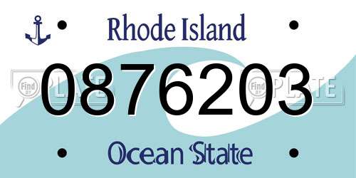 0876203 Rhode Island License Plate