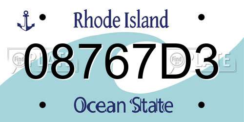 08767D3 Rhode Island License Plate