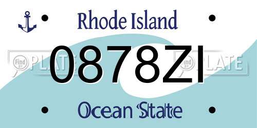 0878ZI Rhode Island License Plate