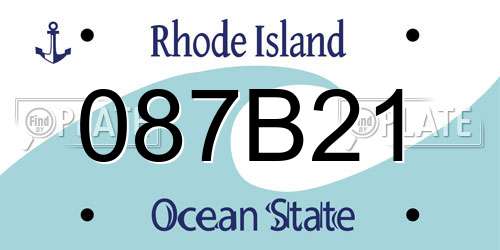 087B21 Rhode Island License Plate