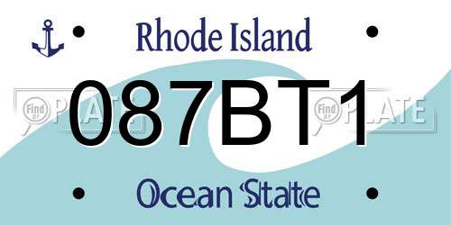 087BT1 Rhode Island License Plate