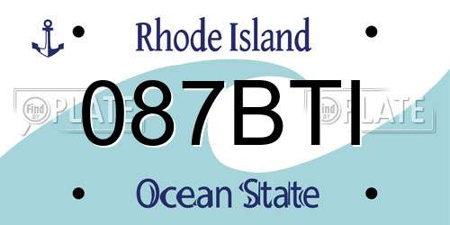 087BTI Rhode Island License Plate