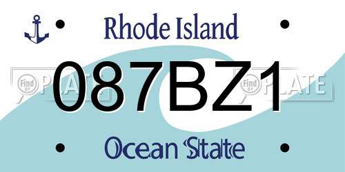 087BZ1 Rhode Island License Plate