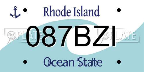 087BZI Rhode Island License Plate