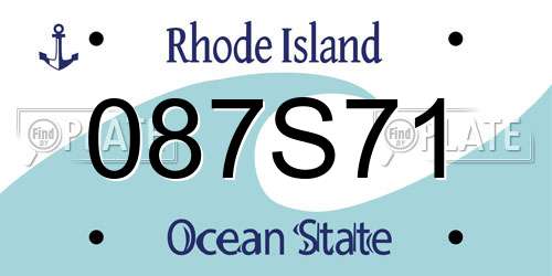 087S71 Rhode Island License Plate