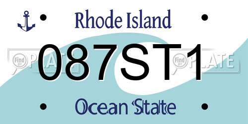 087ST1 Rhode Island License Plate