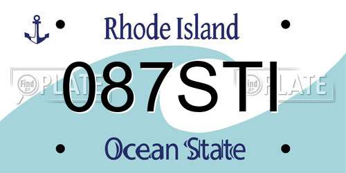 087STI Rhode Island License Plate