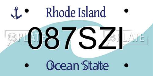 087SZI Rhode Island License Plate