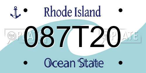 087T20 Rhode Island License Plate