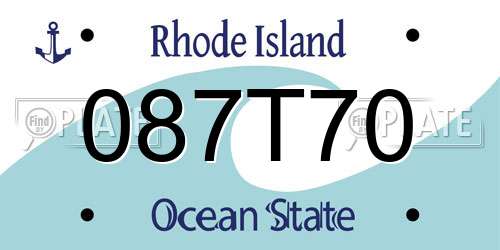 087T70 Rhode Island License Plate