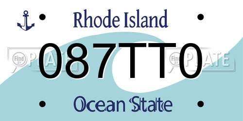 087TT0 Rhode Island License Plate