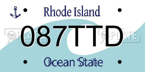 087TTD Rhode Island License Plate