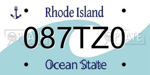 087TZ0 Rhode Island License Plate